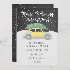 Weihnachtsbaum auf der Erwärmung des Autos Einladung