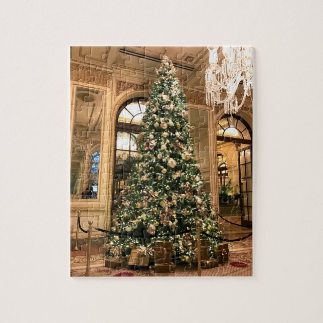 Weihnachtsbaum auf der Plaza 8X10 Puzzle (Vertikal)