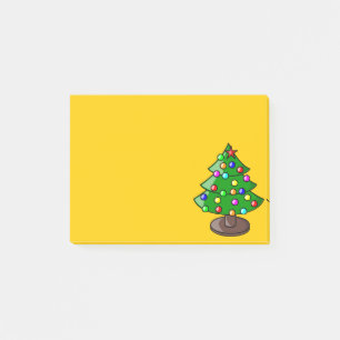 Weihnachtsbaum auf gelber Haftnotiz Post-it Klebezettel