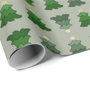 Weihnachtsbaum auf kundenspezifischem Silber Geschenkpapier