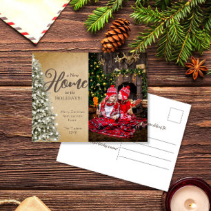 Weihnachtsbaum auf Pergament New Zuhause Foto Movi Postkarte