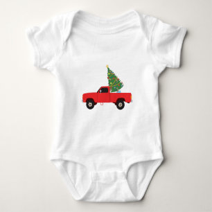 Weihnachtsbaum auf Pickup-Truck Baby Strampler