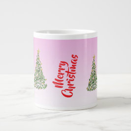 Weihnachtsbaum auf Rosa Hintergrund Spezialität Ta Jumbo-Tasse