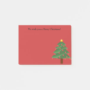 Weihnachtsbaum auf rotem personalisierten Post-it- Post-it Klebezettel