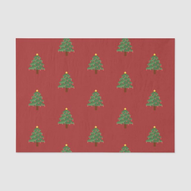 Weihnachtsbaum auf rotem Seidenpapier (Vorderseite)