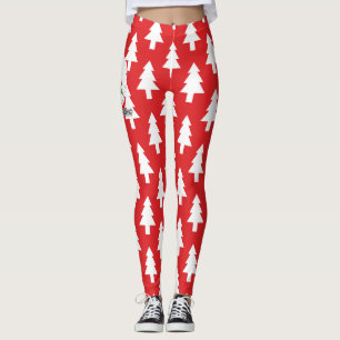 Weihnachtsbaum auf roten Pines Muster - Fröhliche Leggings