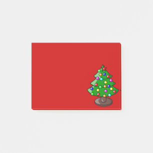 Weihnachtsbaum auf roter Post-it-Notiz Post-it Klebezettel