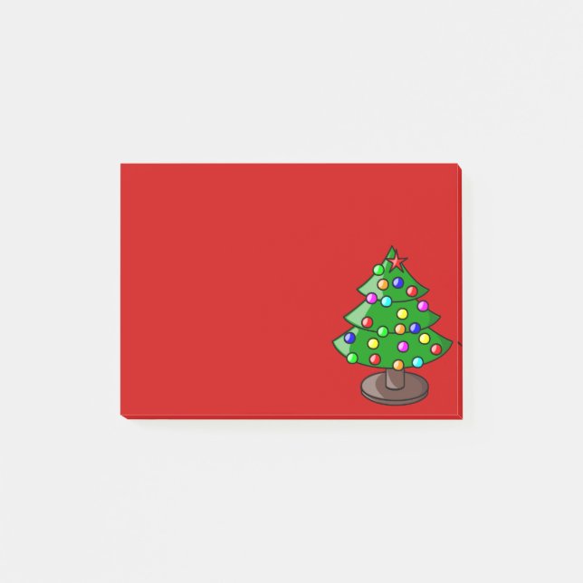 Weihnachtsbaum auf roter Post-it-Notiz Post-it Klebezettel (Vorderseite)