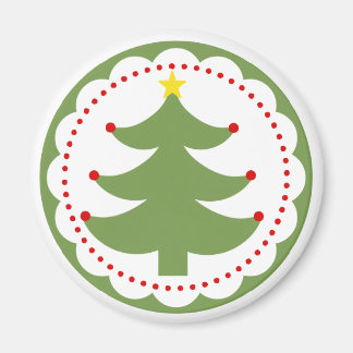 Weihnachtsbaum auf Rundmagneten Magnet