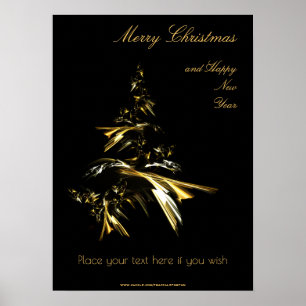 Weihnachtsbaum auf schwarz 001 poster