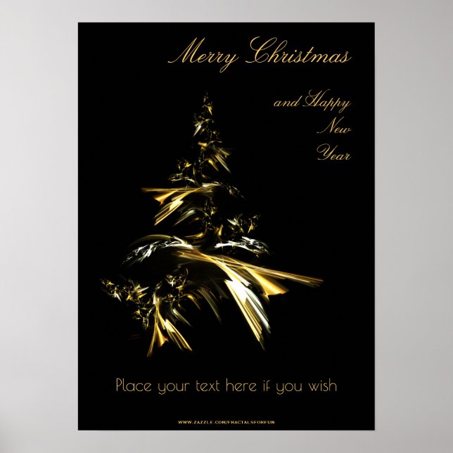 Weihnachtsbaum auf schwarz 001 poster (Vorne)