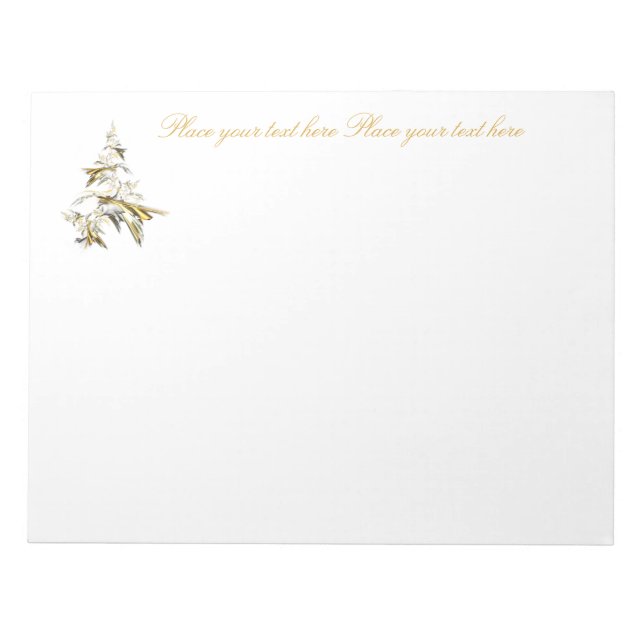 Weihnachtsbaum auf Weiß 001 Notizblock (Vorderseite)