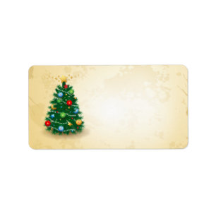 Weihnachtsbaum, Aufkleber Adressaufkleber
