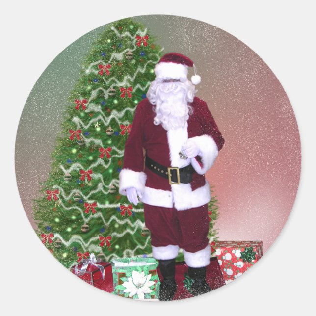Weihnachtsbaum-Aufkleber Runder Aufkleber (Vorderseite)