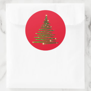 Weihnachtsbaum-Aufkleber Runder Aufkleber