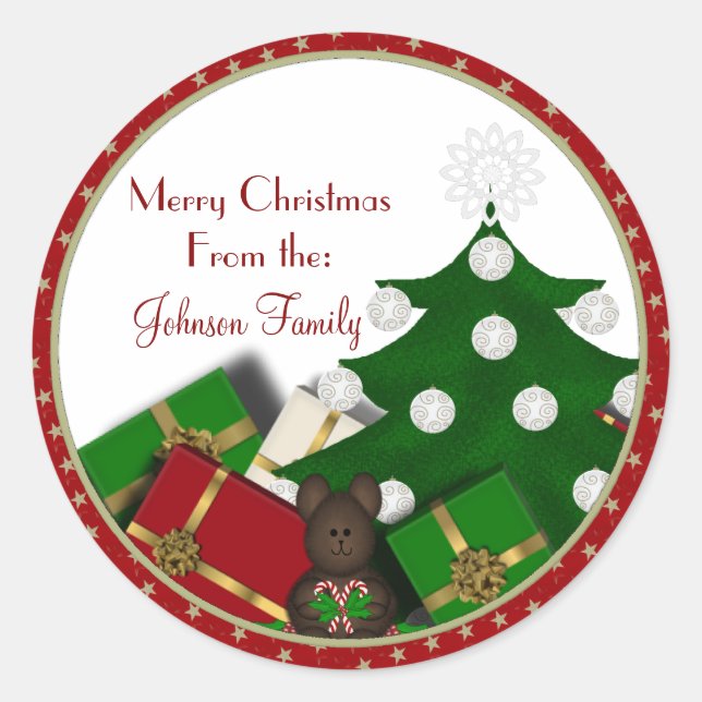 Weihnachtsbaum-Aufkleber Runder Aufkleber (Vorderseite)