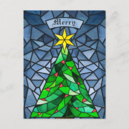 Weihnachtsbaum aus festem Glas Feiertagspostkarte