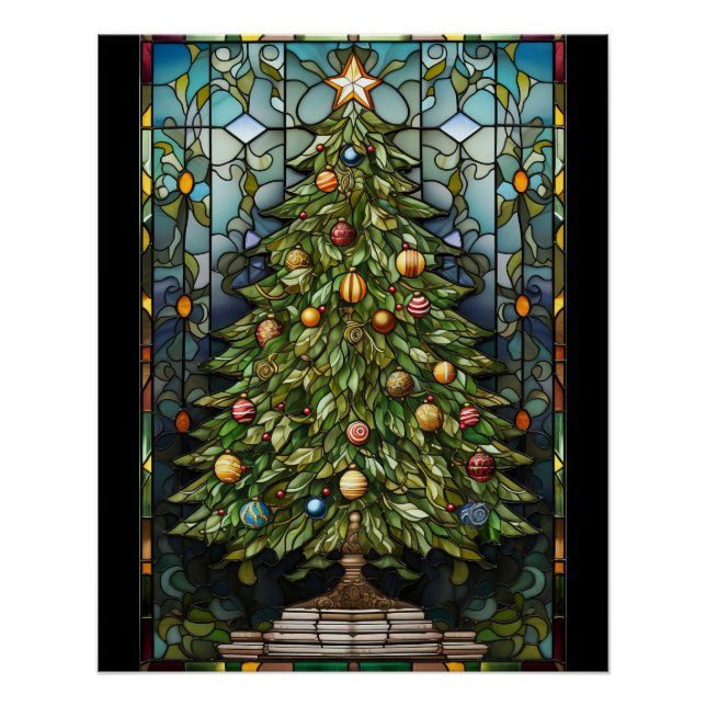 Weihnachtsbaum aus festem Glas Poster (Vorderseite)
