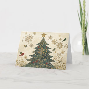 Weihnachtsbaum aus Gold Foil mit Glitzer Details Karte