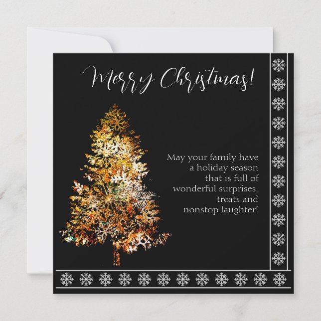 Weihnachtsbaum aus schwarzem Schneeflocken (Vorderseite)