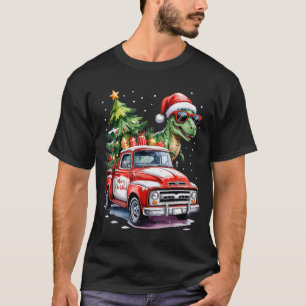 Weihnachtsbaum Auto LKW Dinosaurier Trex Weihnacht T-Shirt