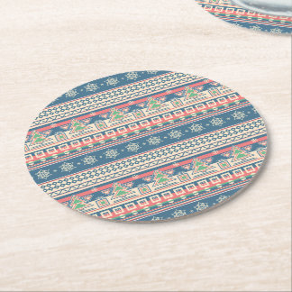 Weihnachtsbaum Aztec Style Paper Runder Pappuntersetzer