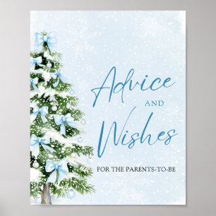 Weihnachtsbaum-Baby-Shower-Ratschläge und -Wünsche Poster
