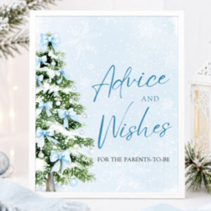 Weihnachtsbaum-Baby-Shower-Ratschläge und -Wünsche Poster