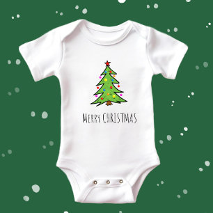 Weihnachtsbaum Baby Strampler