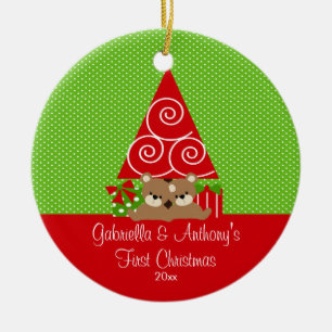 Weihnachtsbaum Baby Zwillinge Erstes Weihnachten W Keramik Ornament
