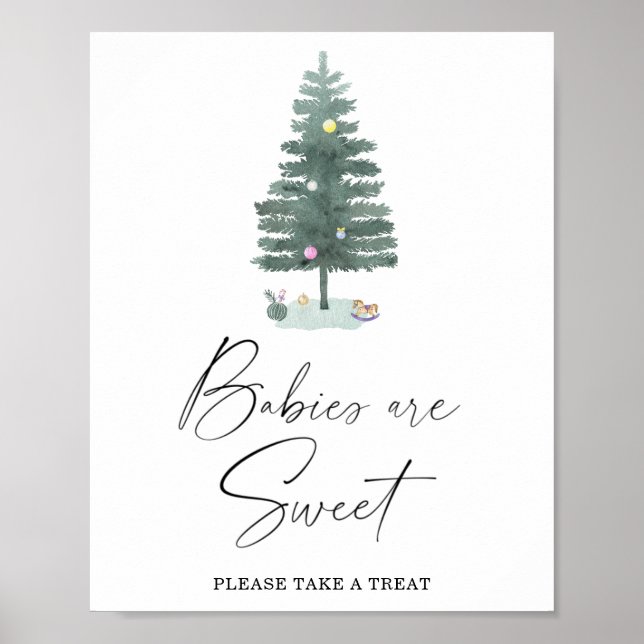 Weihnachtsbaum - Babys sind ein süßes Poster (Vorne)