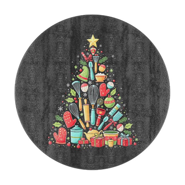 Weihnachtsbaum Backen Koch Cook Xmas Schneidebrett (Vorderseite)