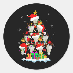 Weihnachtsbaum Badminton Ball Weihnachtsmannmütze Runder Aufkleber