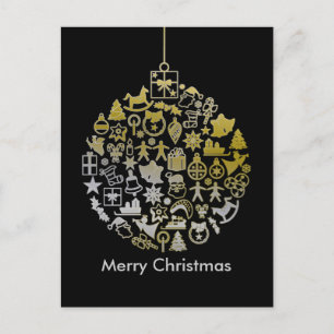 Weihnachtsbaum-Ball-Verzierung + Ihre Ideen Feiertagspostkarte