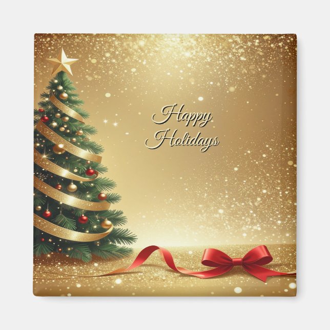 Weihnachtsbaum Bänder Feiertagsmagnet Magnet (Vorne)