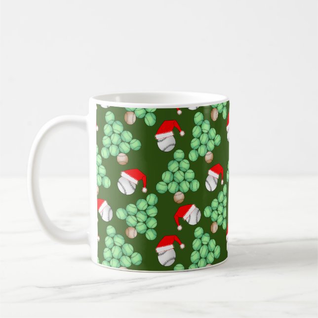 Weihnachtsbaum Baseball-Weihnachtsmannmützen Kaffeetasse (Links)