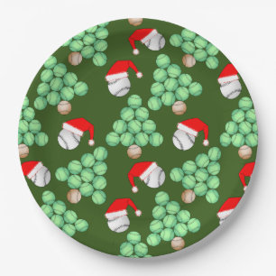 Weihnachtsbaum Baseball-Weihnachtsmannmützen Pappteller