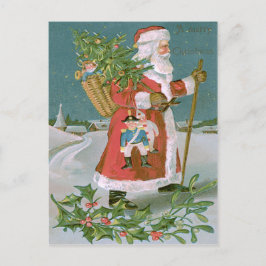 Weihnachtsbaum Basket Toys Holly Feiertagspostkarte