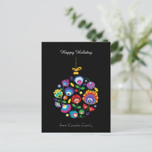 🎄 Weihnachtsbaum bauble - Folklore [schwarz] Feie Feiertagspostkarte
