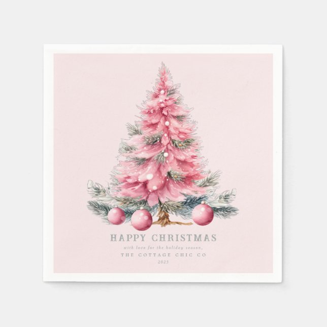 Weihnachtsbaum Baubles Chic Holiday Paper Serviette (Vorderseite)