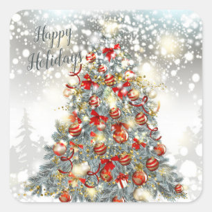 Weihnachtsbaum, Baubles Rectangle Stickers