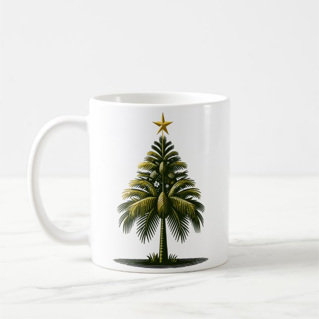 Weihnachtsbaum, Beach Aloha Weihnachten Kaffeetasse (Links)