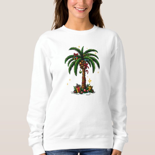 Weihnachtsbaum, Beach Aloha Weihnachten Sweatshirt (Vorderseite)