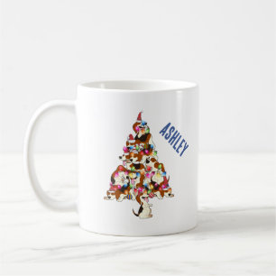 Weihnachtsbaum Beagle Welpe Weihnachtsbaum Kaffeetasse