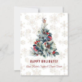 Weihnachtsbaum Berries Holiday wünscht Monogram Magneteinladung