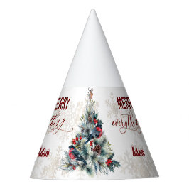 Weihnachtsbaum Berries Holiday wünscht Monogram Partyhütchen
