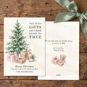 Weihnachtsbaum Beste Geschenke Feste Baby Ankündig Feiertagskarte