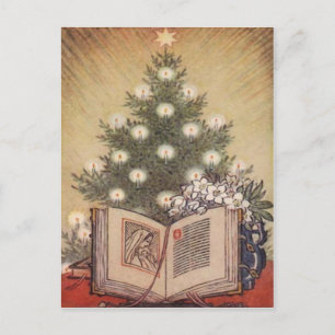 Weihnachtsbaum & Bibel Feiertagspostkarte