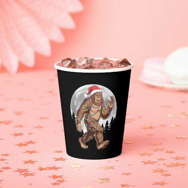 Weihnachtsbaum Bigfoot Weihnachten Lichter Xmas Sa Pappbecher (Insitu)