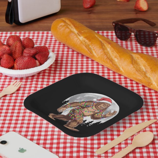 Weihnachtsbaum Bigfoot Weihnachten Lichter Xmas Sa Pappteller (Picknick)